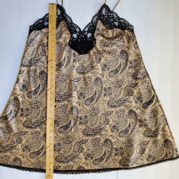 Lucie Ann II Vintage Paisley Silky Floral Lace Slip Top Nighty Teddy Lin… - Picture 11 of 16